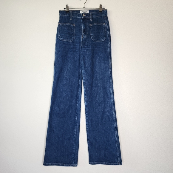 Reformation Baltic Wash Alyssa High Rise Wide Leg Long Jeans 24 - Picture 2 of 7